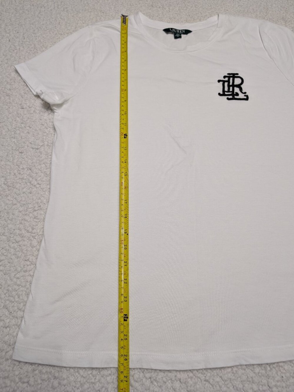 Lauren Ralph Lauren White Monogram Logo Tee XL - Picture 6 of 7